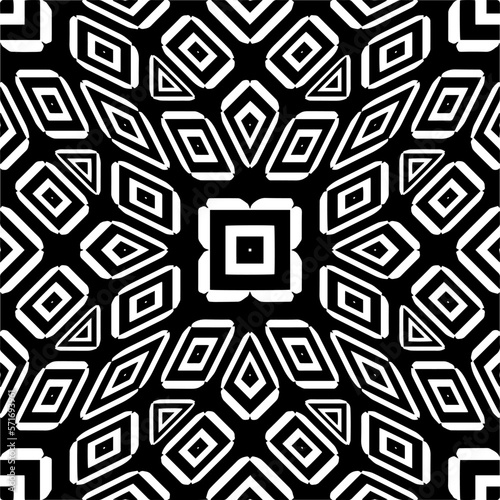  Seamless pattern with abstract shapes,Black and white color. Repeating pattern for decor, textile and fabric.