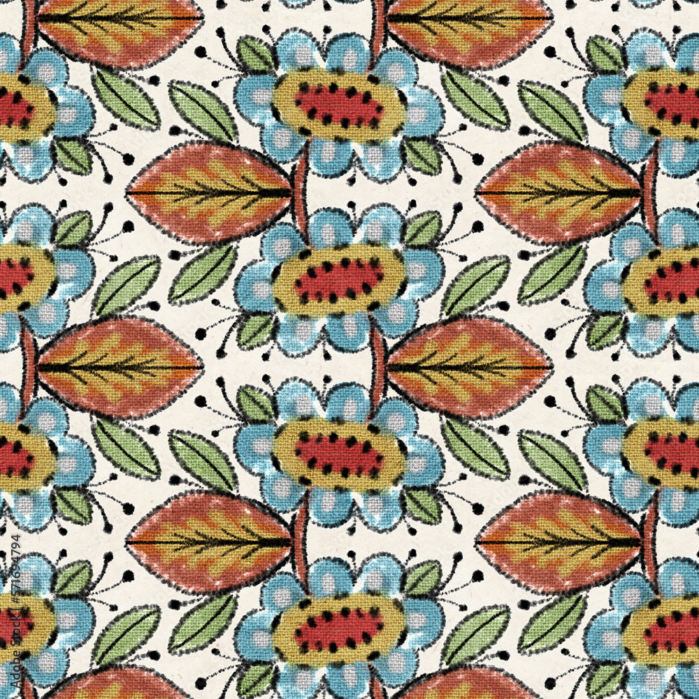 Fototapeta premium Seamless pattern - decorative embroidery