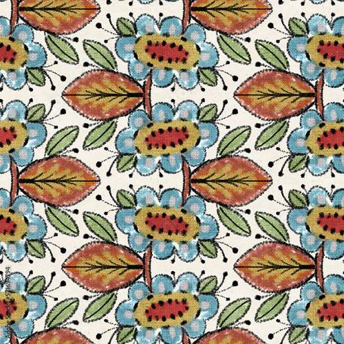 Seamless pattern - decorative  embroidery © tiff20