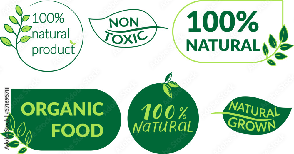 Vector natural, organic food, bio, eco labels and shapes on a white background. Icon set Vector natural, organic food, bio, eco labels and shapes on a white background. Icon set