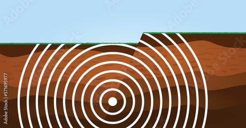 Earthquake epicenter waves. vector illustration