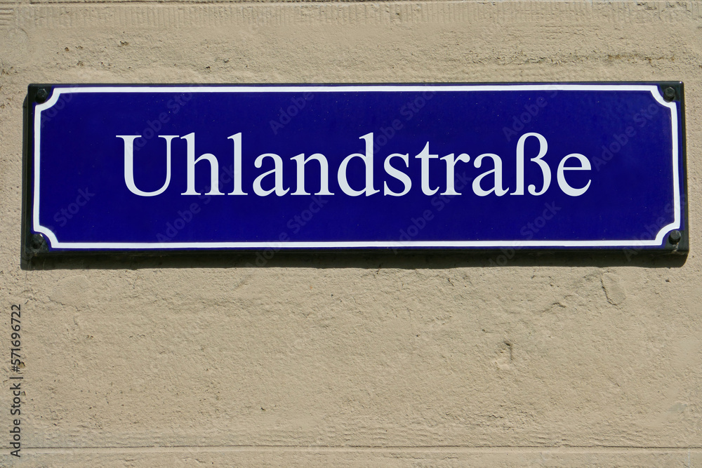 Emailleschild Uhlandstraße