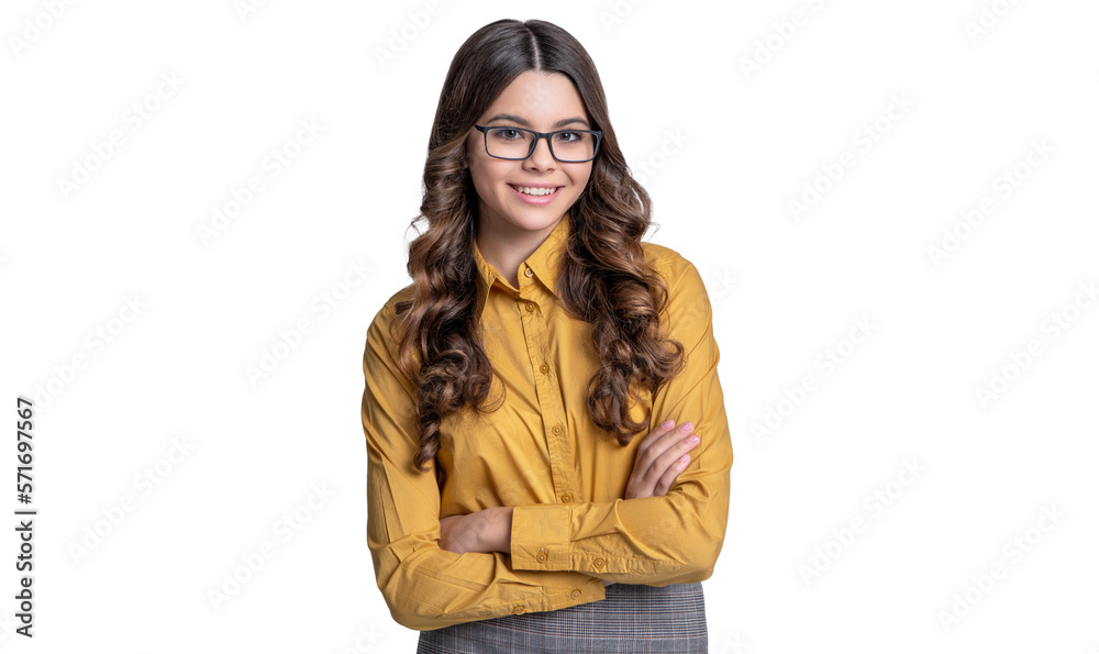 positive teen girl see in eyewear isolated on white. teen girl see in eyewear in studio. positive teen girl see in eyewear isolated on white. teen girl see in eyewear in studio.