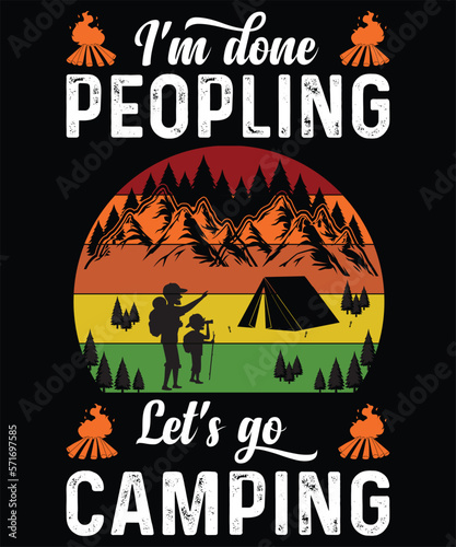 Mountain camping t-shirt graphic design. Mountain vector design artwork for apparel. t-shirt design template, camping t-shirt design, camping t-shirt design ideas,