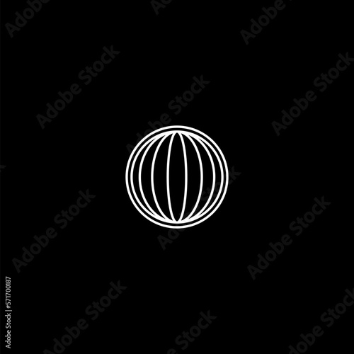  Globe flat icon isolated on dark background