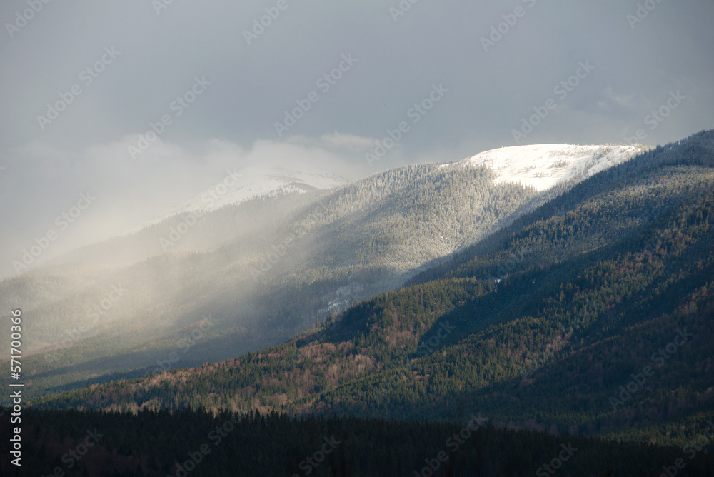 Winter in the mountains. Carpathians.