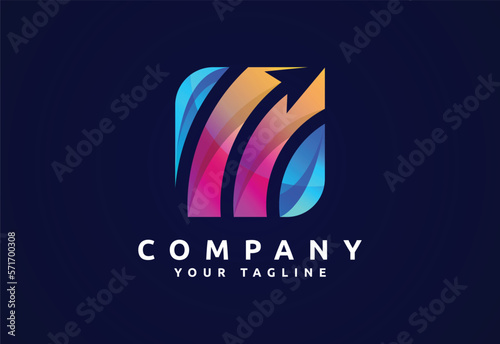 Accounting financial gradient logo, Financial Advisors logo design vector