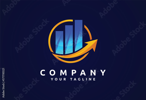 Accounting financial gradient logo, Financial Advisors logo design vector