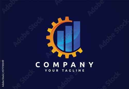 Accounting financial gradient logo, Financial Advisors logo design vector
