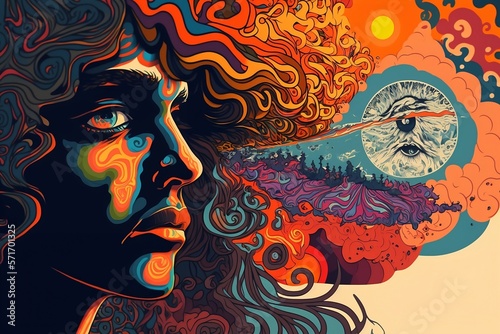 Illustration of psychedelia. Generative AI