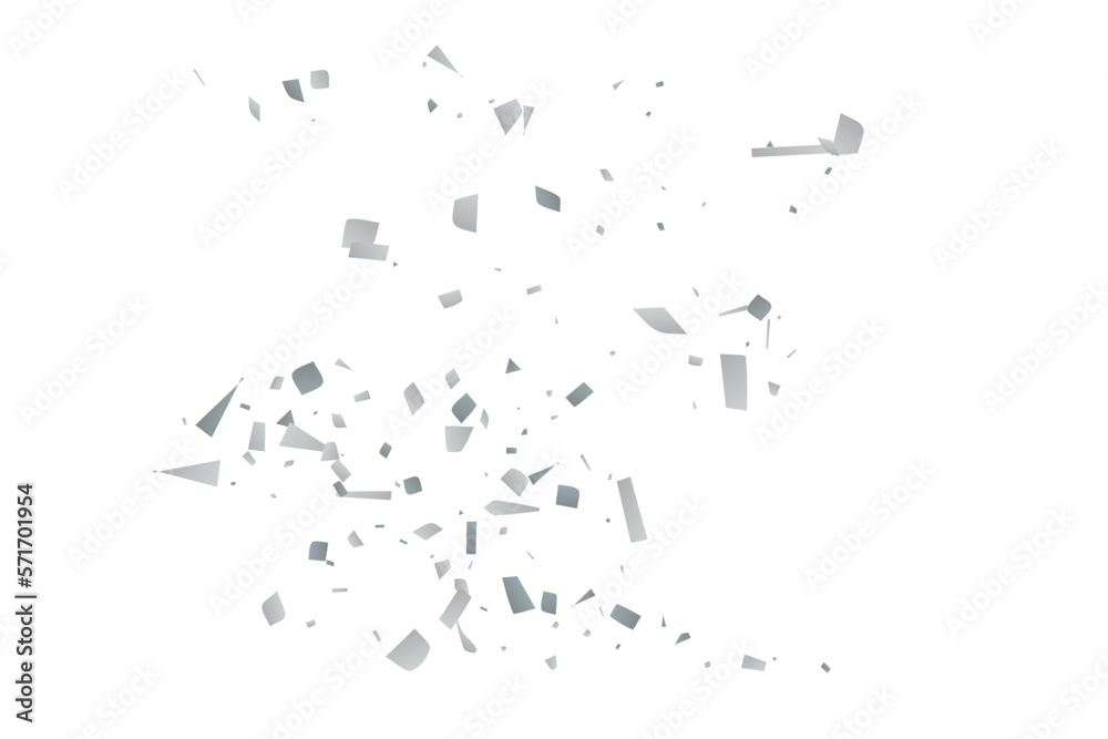 Silver glitter confetti on a white background. Decorative element. Silver glitter confetti on a white background. Decorative element.
