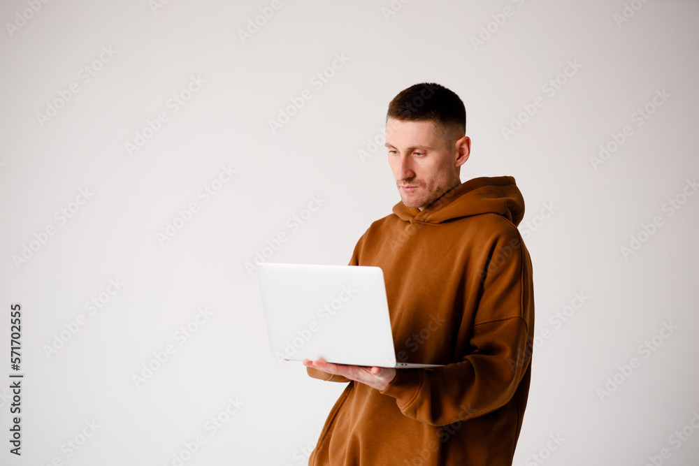Profile side view portrait of his he nice attractive skilled focused serious guy writing script ai tech support devops creating digital solution front-end in dark room workplace station indoors Profile side view portrait of his he nice attractive skilled focused serious guy writing script ai tech support devops creating digital solution front-end in dark room workplace station indoors