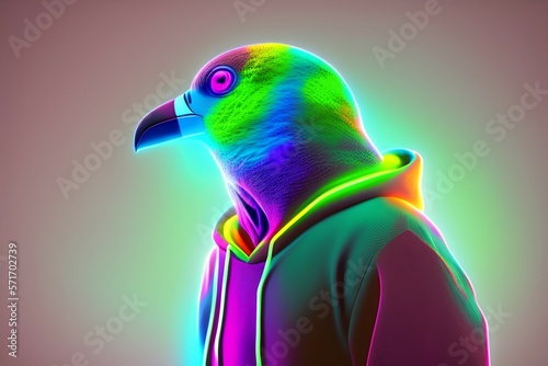 abstract background with colorful parrot