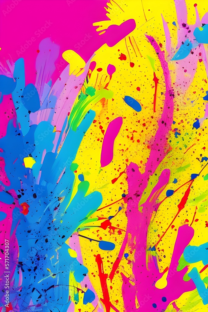 Abstract Colorful Paint Splashes (Vertical)