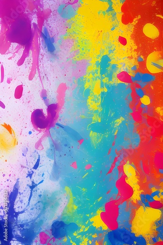 Abstract Watercolor Background with Paint Splashes  Vertical 