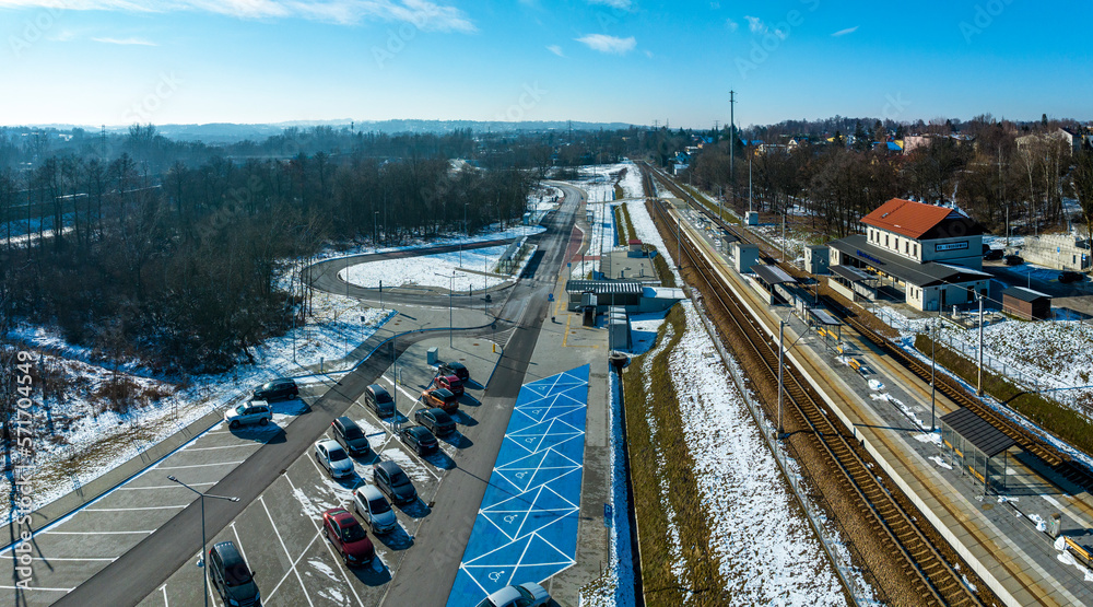 Naklejka premium P+R. Park and Ride big parking lot