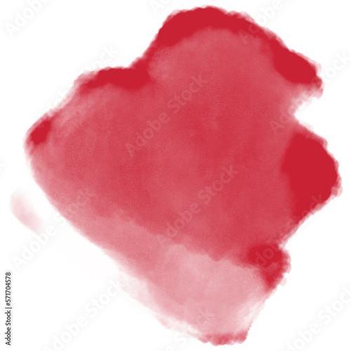 Red minimalist watercolor design element  stain or smudge painting  brush stroke paint isolated object with transparent background  overlay square graphic illustration for social media posts