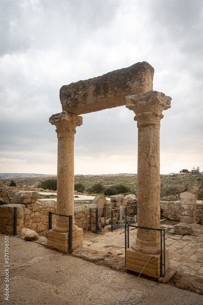 Ruins of the ancient Jewish settlement of Susiya in the Hebron Highlands in Israel