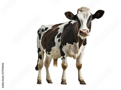 Tableau sur toile Cow isolated on white, transparent background, PNG, generative ai