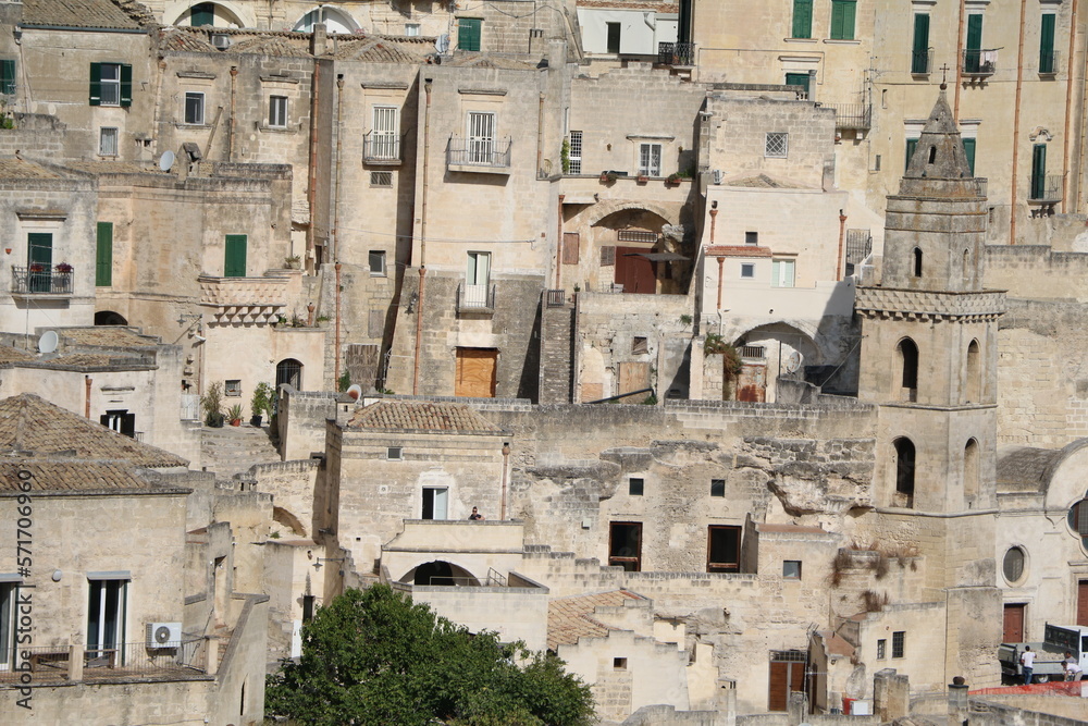 Historic architecture of Matera old town, Italy