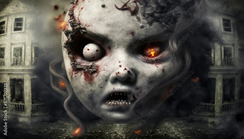 Face -shaped frightening house Generative AI Face -shaped frightening house Generative AI