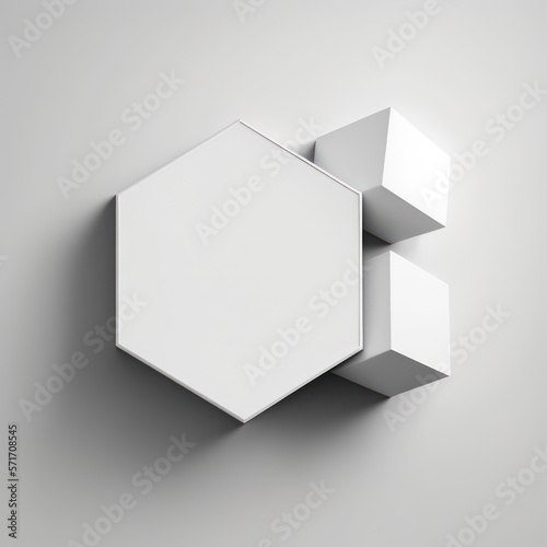 Abstract modern background, pentagonal prism with five rectangular faces. AI generation.