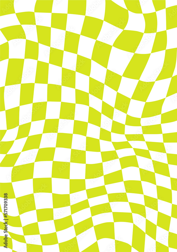 Checkered chess retro hippie groovy background. 