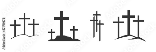 Cross symbol. Christian cross icon collection. Vector