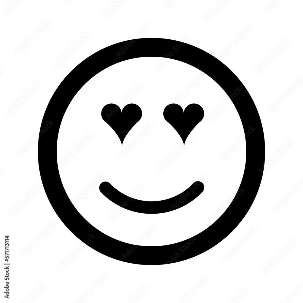 Cartoon happy smile face emoticon icon in flat style