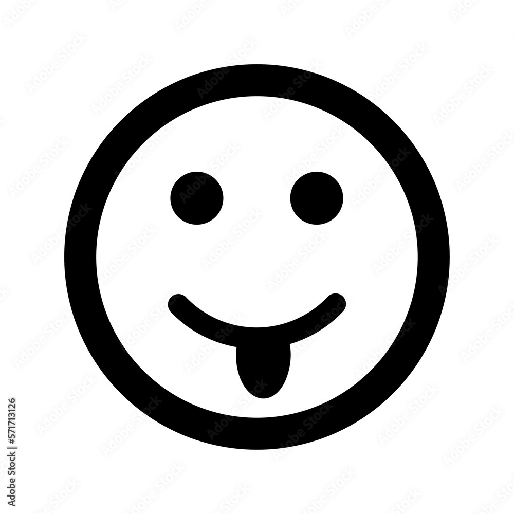 Cartoon happy smile face emoticon icon in flat style Cartoon happy smile face emoticon icon in flat style
