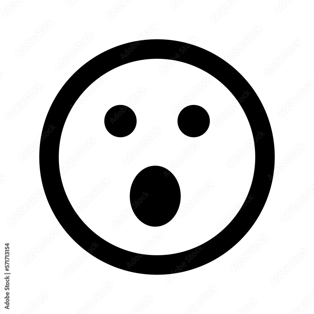 Cartoon surprised smile face emoticon icon in flat style Cartoon surprised smile face emoticon icon in flat style