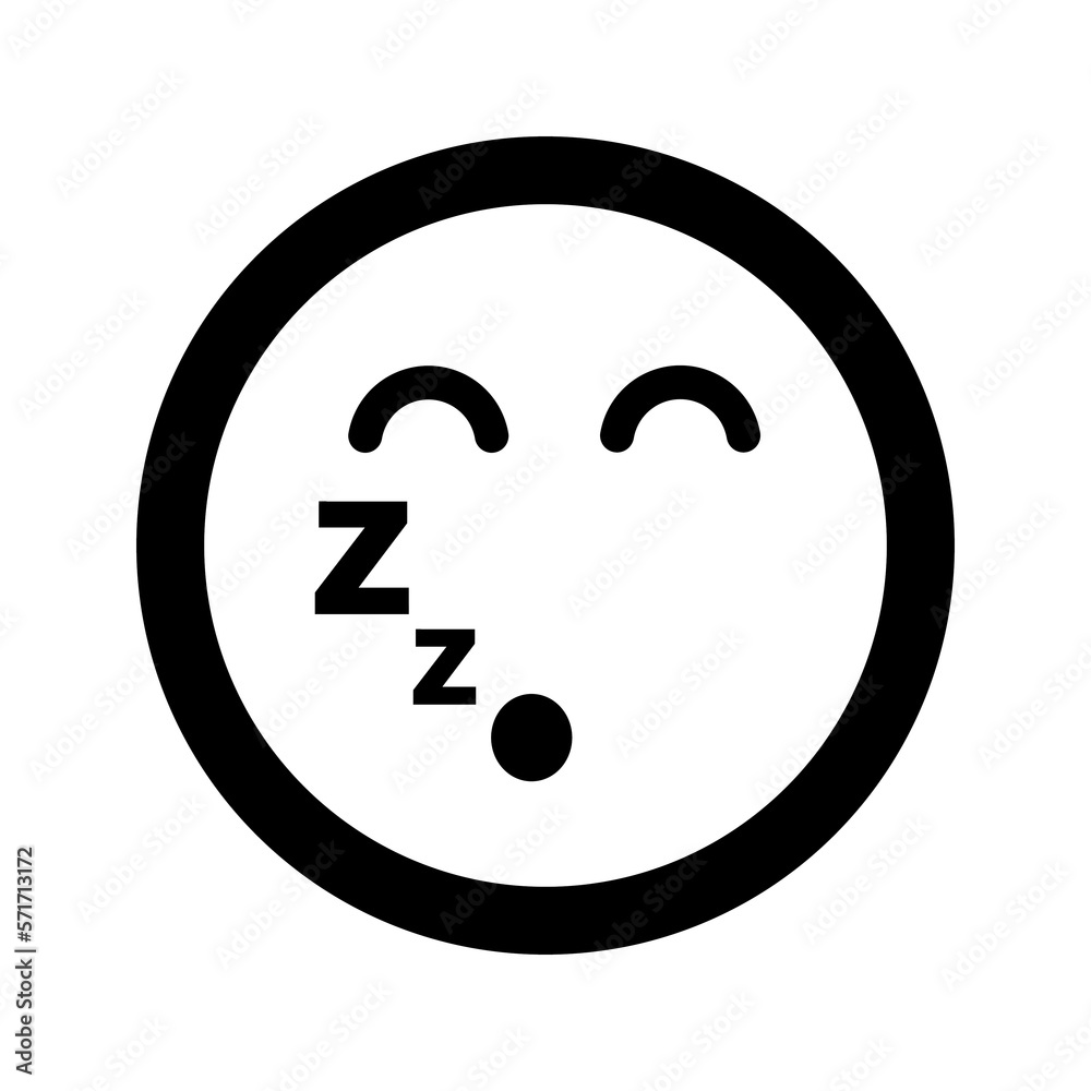 Cartoon sleep smile face emoticon icon in flat style Cartoon sleep smile face emoticon icon in flat style