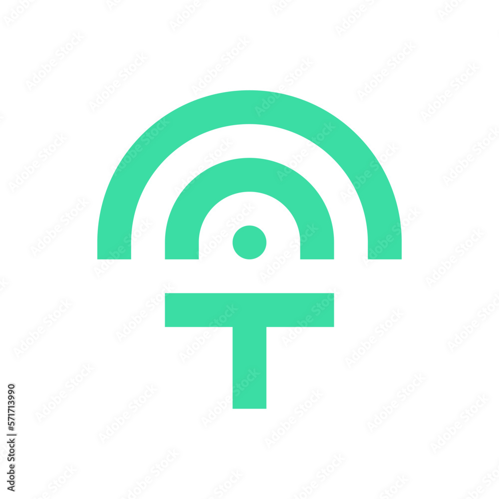 Letter T signal wifi logo design Letter T signal wifi logo design