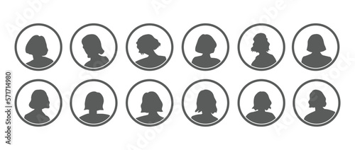 Set of avatars of women. Flat design. Vector illustration.