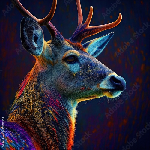 Murais de parede Colorful illustration of a deer