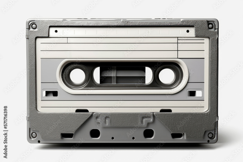 Old cassette tape isolated on white. Generative AI Old cassette tape isolated on white. Generative AI