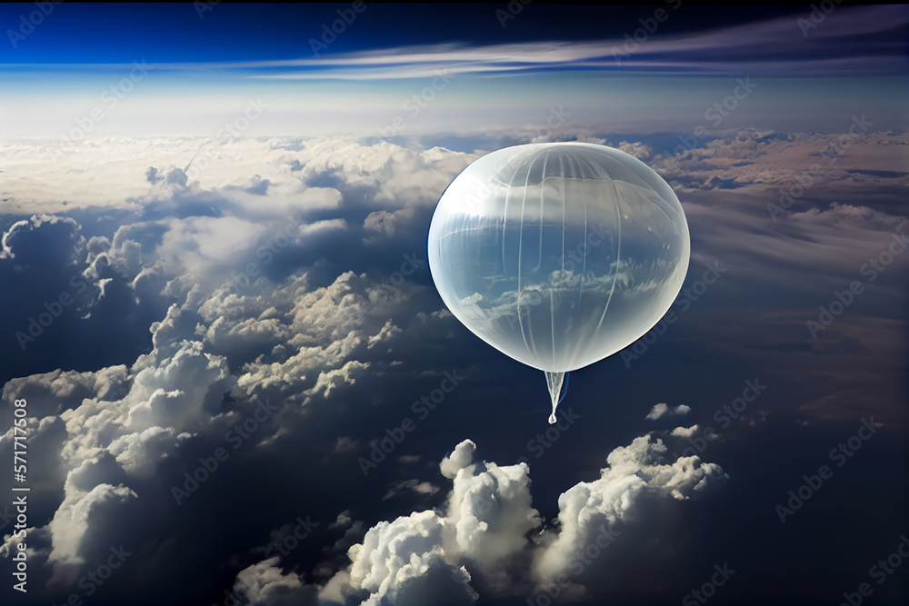 A hot air balloon floating above the clouds, Generative Ai A hot air balloon floating above the clouds, Generative Ai