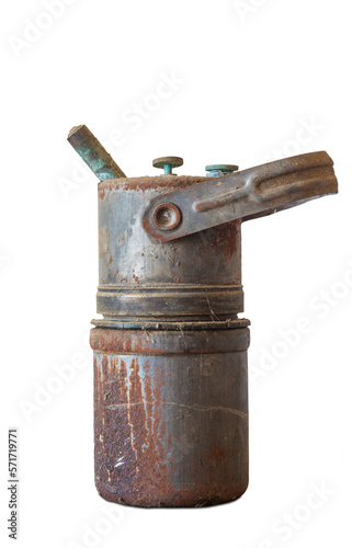 Old rusty carbide lamp photo