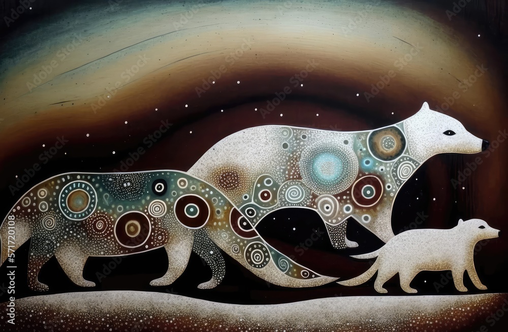 Artic foxes illustration