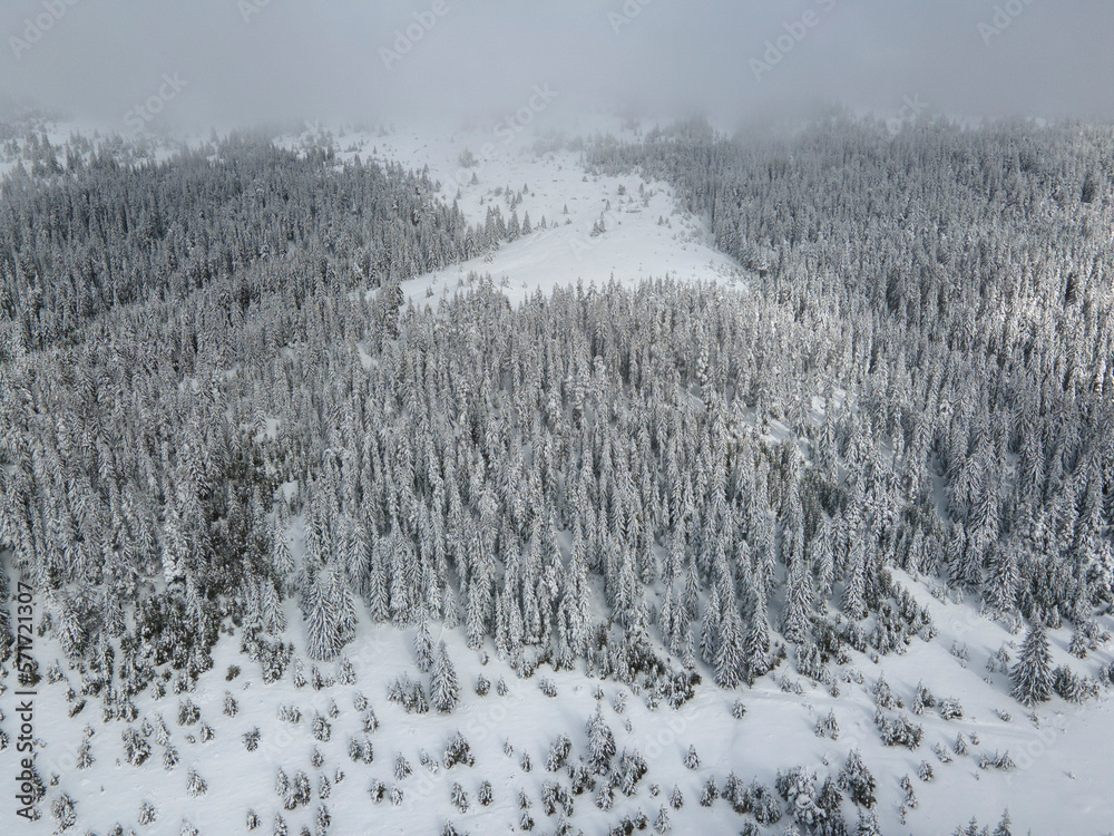 Aerial winter view of Rila mountain near Belmeken Dam, Bulgaria Aerial winter view of Rila mountain near Belmeken Dam, Bulgaria