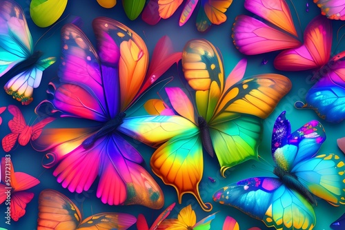 background with butterflies - Generate AI