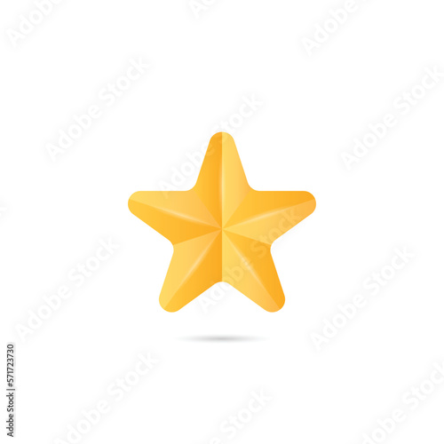 Golden star for rating services  accommodations  restaurants  apps. User interface icon design. Vector illustration.