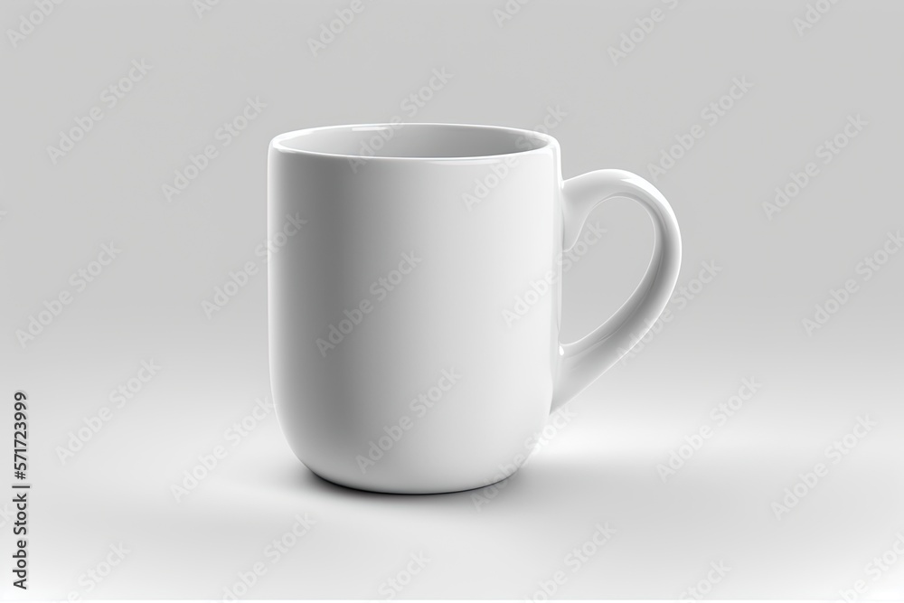 White cup mockup for design. Generative ai. White cup mockup for design. Generative ai.