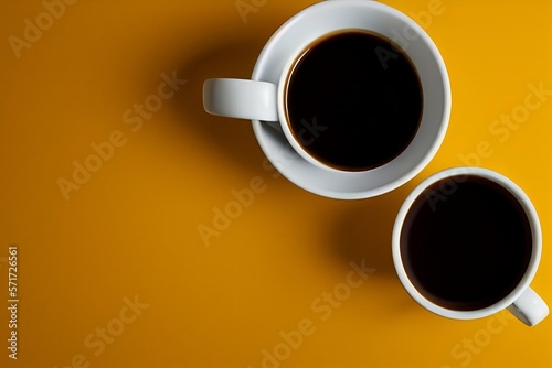 cup of black hot coffee, hot drinks, invigorating drink, generative ai 