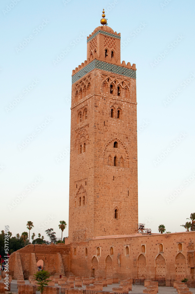 Kutubiyya Mosque or Koutoubia Mosque, beautiful building in Marrakech