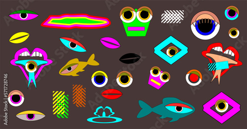 Illustration Vektor verrückte Augen Design 