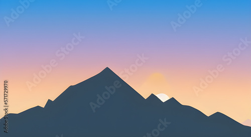 Simple Graphic Mountain Silhouette Landscape #55