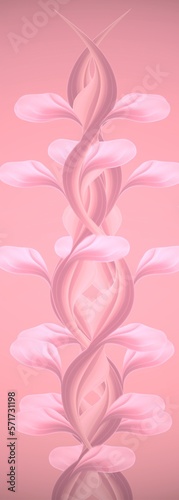  Smooth Pink Floral Vertical Beautiful Decorative Illustration Graphic Art