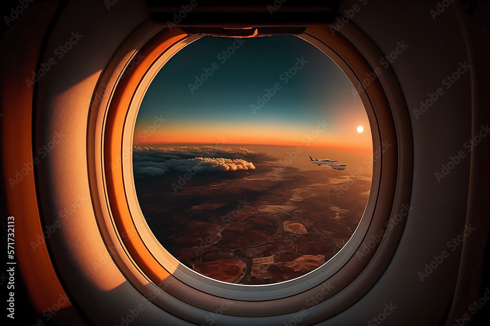 Fototapeta premium view from airplane window