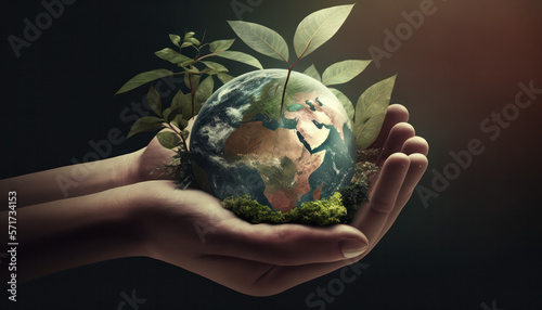 Empowering Unity and Collective Responsibility: The Profound Significance of Hands Holding the World as a Symbol for Achieving a Brighter Future for All (AI Generated)